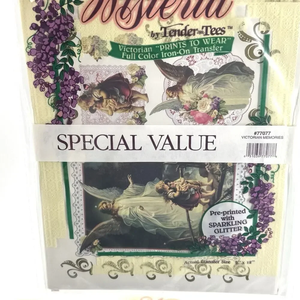 3 Wisteria by Tender-Tees full color iron-on transfers Victorian Angel Cherubs